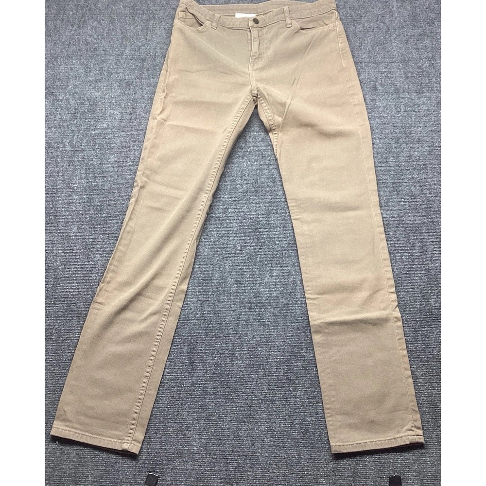 American Apparel The Slim Slack Pants Mens 34 Khaki Tan Stretch Twill Jeans USA
